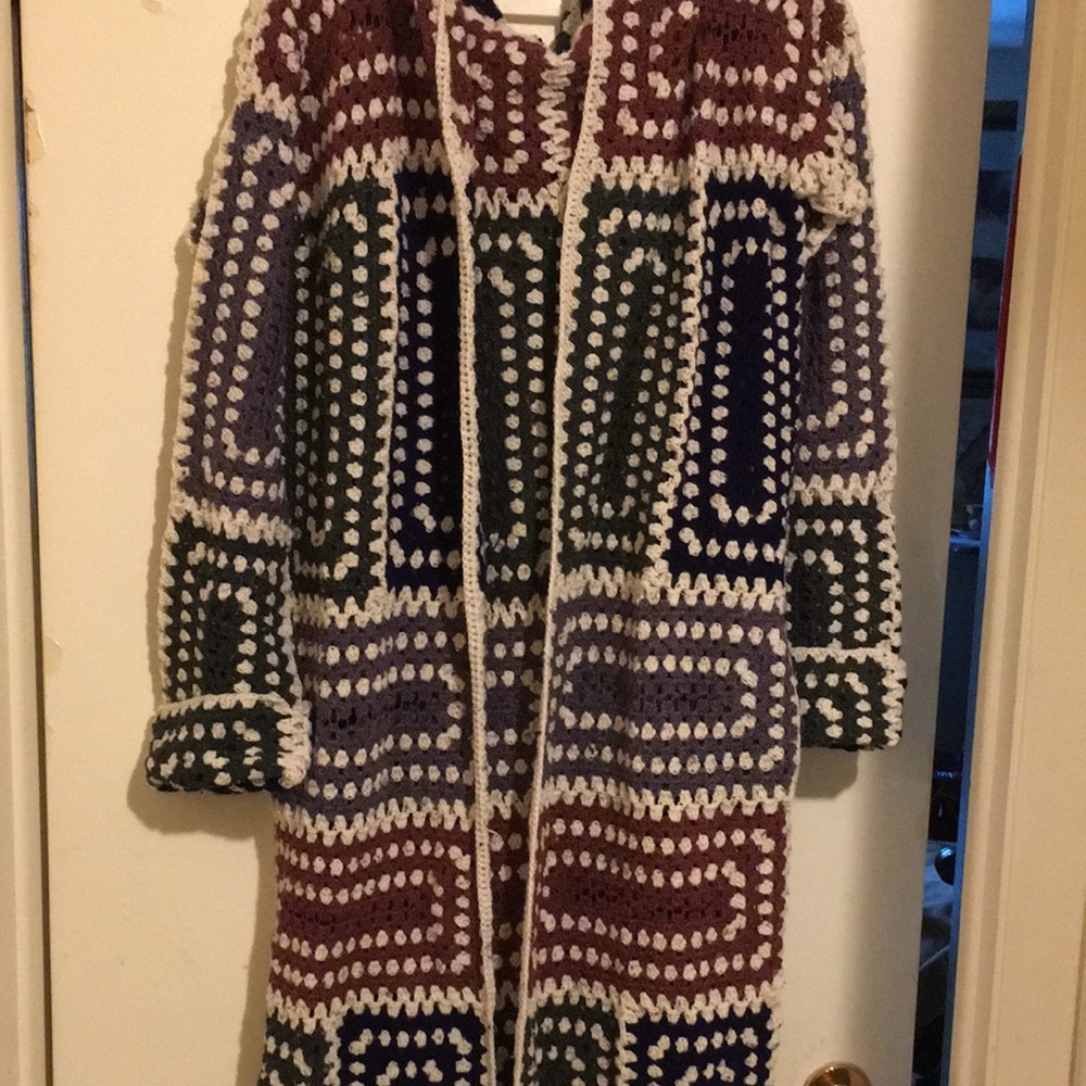 Multicolor Crochet Long Sweater